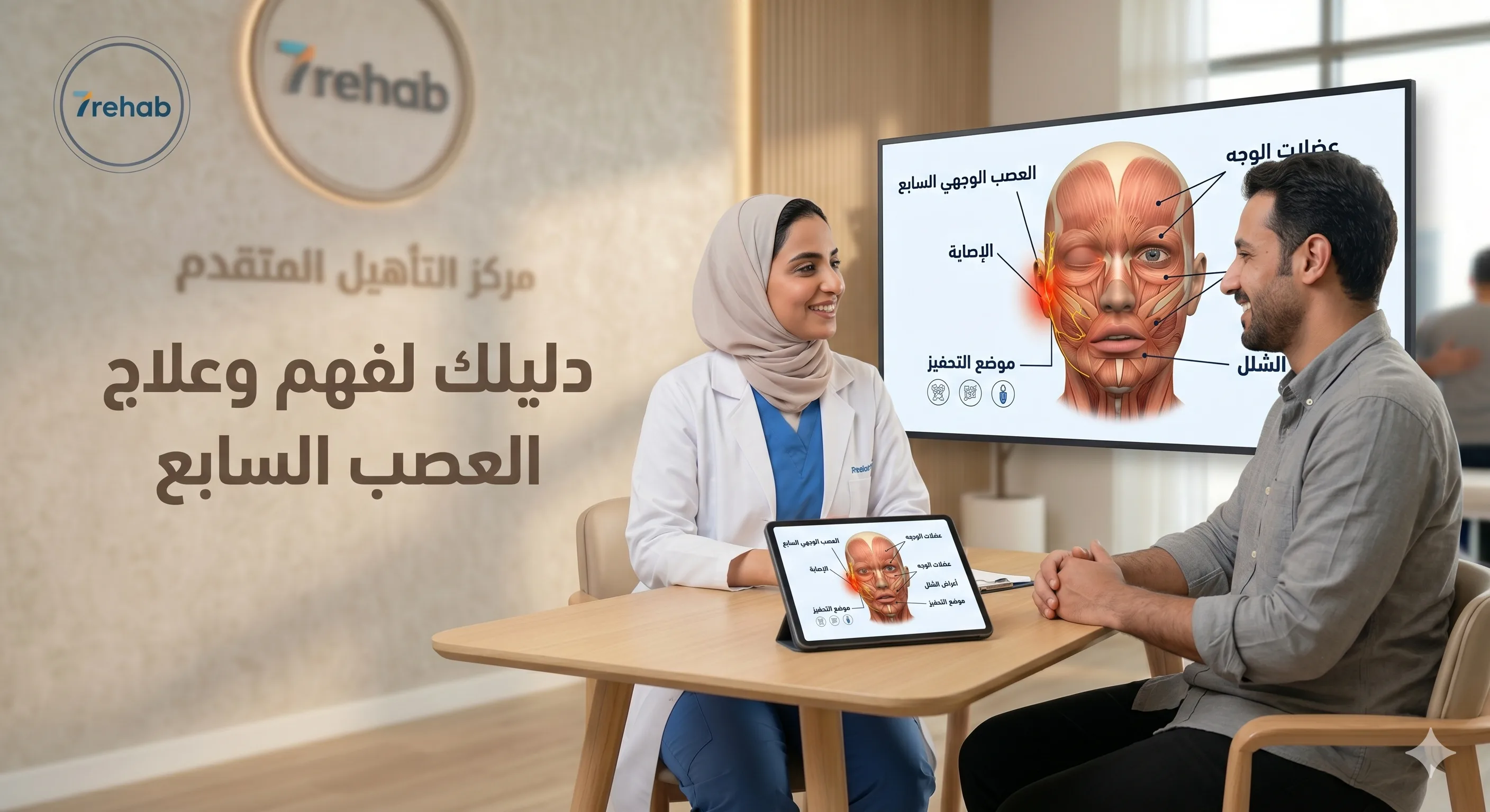 علاج شلل العصب السابع — مركز سبعة للتأهيل الطبي بالرياض