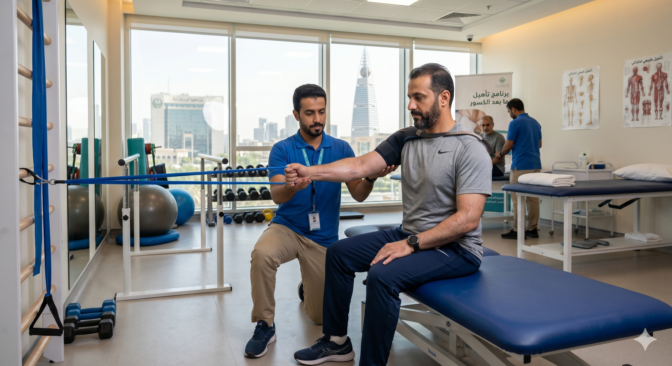 تأهيل ما بعد الكسور والحوادث — العلاج الطبيعي في مركز سبعة بالرياض