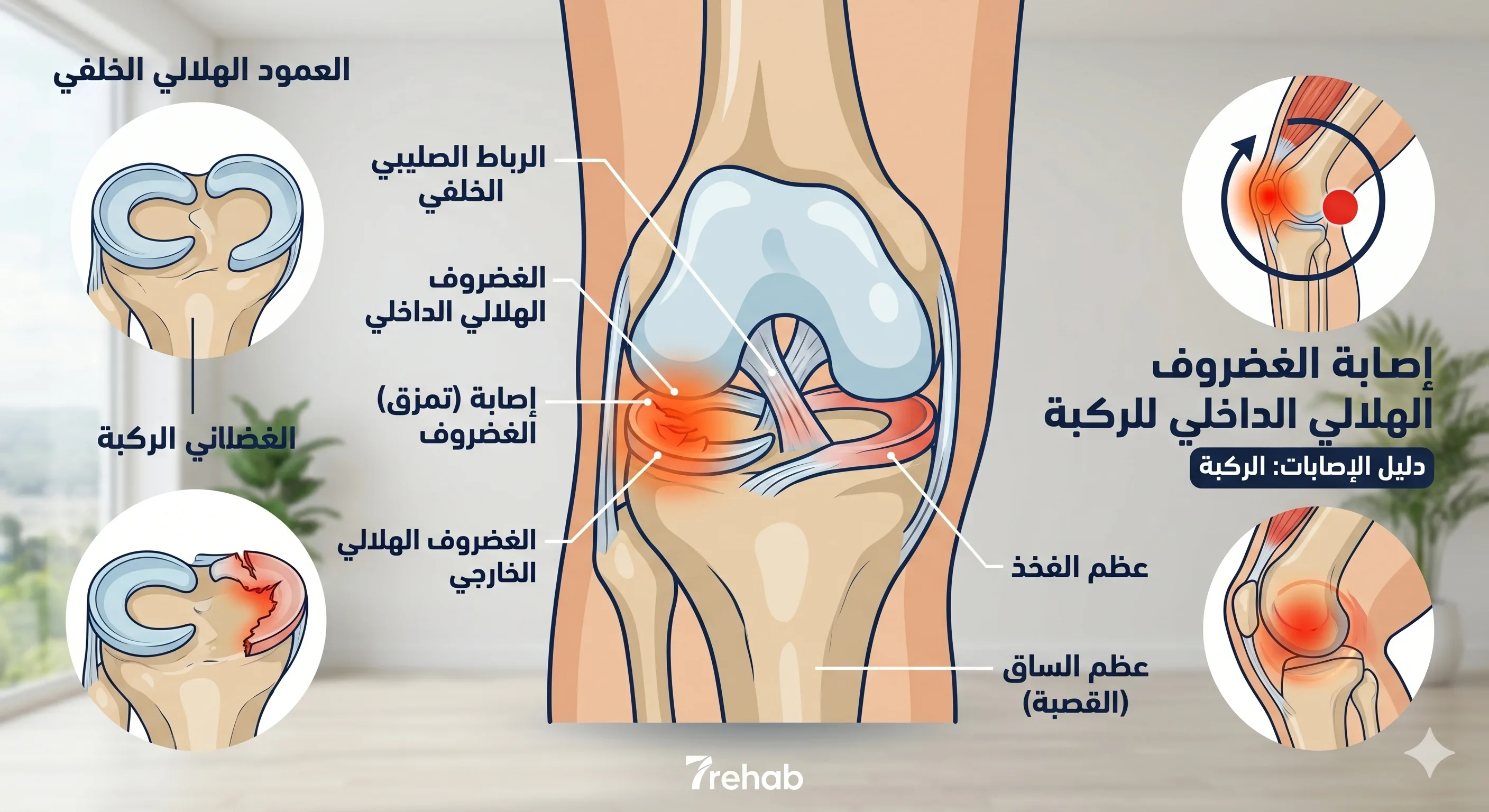 تمزق الغضروف الهلالي — مركز سبعة للتأهيل الطبي بالرياض