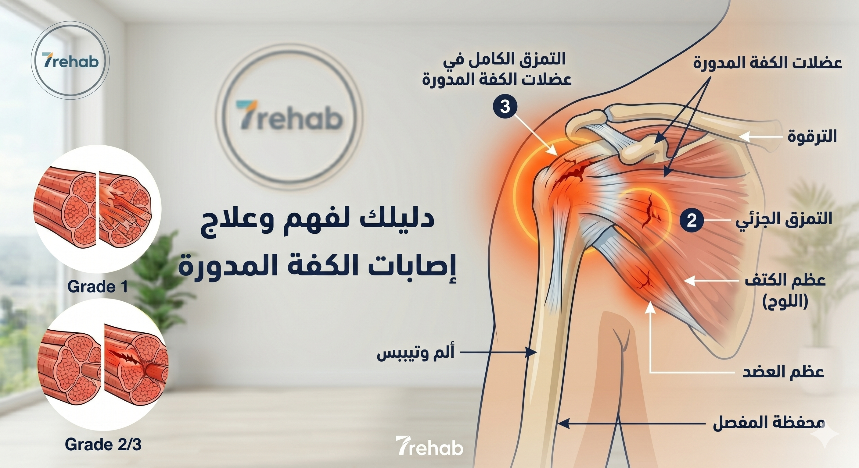 علاج إصابات الكفة المدورة — العلاج الطبيعي في مركز سبعة بالرياض