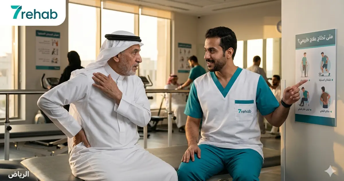 متى تحتاج علاج طبيعي — مركز سبعة للتأهيل الطبي بالرياض
