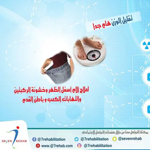 تقليل الوزن هام جدا لعلاج آلام أسفل الظهر وخشونة الركبتين والتهابات الكعب و باطن القدم