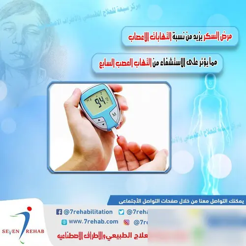 مرض السكر يزيد من نسبة التهابات الاعصاب مما يؤثر على الاستشفاء من التهاب العصب السابع