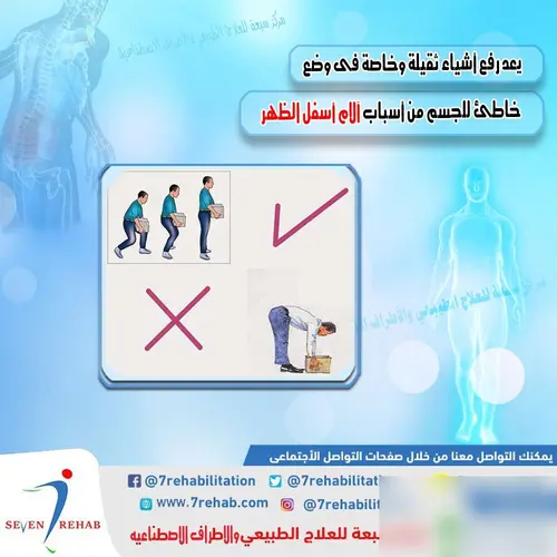 يعد رفع أشياء ثقيلة وخاصة فى وضع خاطئ للجسم من أسباب آلام أسفل الظهر