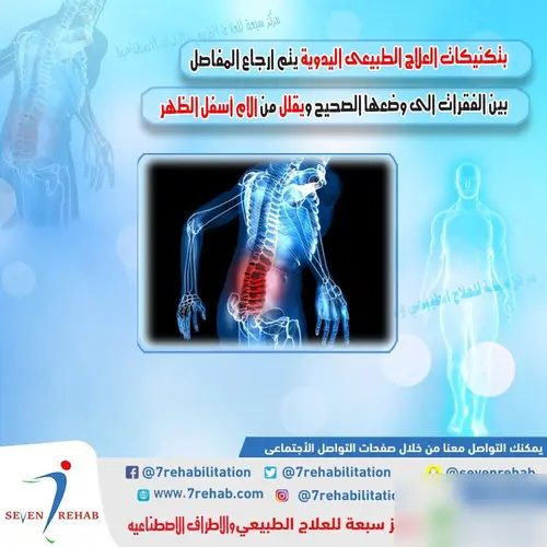 بتكنيكات العلاج الطبيعى اليدوية يتم ارجاع المفاصل بين الفقرات الى وضعها الصحيح ويقلل من آلام أسفل الظهر